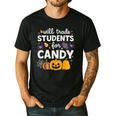 Will Trade Students For Candy Teacher Cute Halloween Men's Casual T-Shirt Black Will Trade Students For Candy Teacher Cute Halloween Men's Casual T-Shirt Black