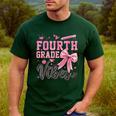 4th Fourth Grade Vibes Back To School Coquette Teacher Girl Men's Casual T-Shirt Forest 4th Fourth Grade Vibes Back To School Coquette Teacher Girl Men's Casual T-Shirt Forest