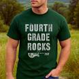 4th GRADE Rocks Teacher Rockstars I Teach Ready To Rock Men's Casual T-Shirt Forest