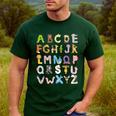 ABC Animals Alphabet Graphic Boys Girls Kindergarten Teacher Men's Casual T-Shirt Forest