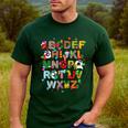 ABCs Learning Kindergarten Teacher Christmas Lights Alphabet For Men Women Kids Men's Casual T-Shirt Forest