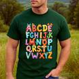 Alphabet A-Z ABC Kids Back To School Pre K Teachers Men's Casual T-Shirt Forest
