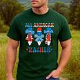 All American Teacher Pencil Coquette Bow USA Flag Teachers Men's Casual T-Shirt Forest All American Teacher Pencil Coquette Bow USA Flag Teachers Men's Casual T-Shirt Forest