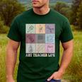 Art Teacher Life Retro Groovy Teaching Future Artists Men's Casual T-Shirt Forest
