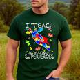 Autism Awareness Teacher I Teach Awesome Superheroes Men's Casual T-Shirt Forest Autism Awareness Teacher I Teach Awesome Superheroes Men's Casual T-Shirt Forest