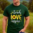 Back To School Teach Love And Inspire Teacher Sunflower Men's Casual T-Shirt Forest Back To School Teach Love And Inspire Teacher Sunflower Men's Casual T-Shirt Forest