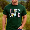 Back To School Third Grade Teacher First Day Of 3rd Grade Men's Casual T-Shirt Forest Back To School Third Grade Teacher First Day Of 3rd Grade Men's Casual T-Shirt Forest