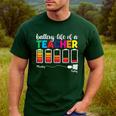 Battery Life Of a Teacher Shirt Thanksgiving Teacher Men's Casual T-Shirt Forest