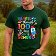 I Blasted Through 100 Days Of School 100th Day Teacher Kids Men's Casual T-Shirt Forest I Blasted Through 100 Days Of School 100th Day Teacher Kids Men's Casual T-Shirt Forest