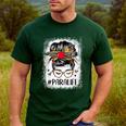 Bleached Teacher Para Life Paraprofessional Cute Messy Bun For Men Women Girls Kids Men's Casual T-Shirt Forest