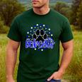 Blue Bobcats School Spirit Coquette Bow Mascot Teacher Men's Casual T-Shirt Forest
