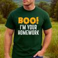 Boo I'm Your Homework Halloween Teacher Costume Men's Casual T-Shirt Forest