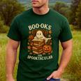 Books Are Spooktacular Ghost Book Reading Halloween Teachers Men's Casual T-Shirt Forest