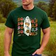 Booooks Ghost Halloween Groovy Vintage Teacher Book Reading Men's Casual T-Shirt Forest Booooks Ghost Halloween Groovy Vintage Teacher Book Reading Men's Casual T-Shirt Forest
