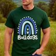 Bulldogs School Mascot Rainbow Teacher Lover Men's Casual T-Shirt Forest Bulldogs School Mascot Rainbow Teacher Lover Men's Casual T-Shirt Forest