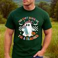 You Can't Scare Me I'm A Teacher Ghost Happy Halloween Men's Casual T-Shirt Forest