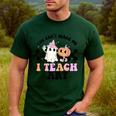 You Can't Scare Me I Teach Art Retro Teacher Ghost Halloween Men's Casual T-Shirt Forest You Can't Scare Me I Teach Art Retro Teacher Ghost Halloween Men's Casual T-Shirt Forest