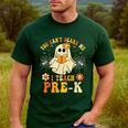You Can't Scare Me I Teach Pre-K Halloween Teacher Ghost Men's Casual T-Shirt Forest