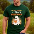You Cant Scare Me I Teach Preschool Halloween Teacher Men's Casual T-Shirt Forest