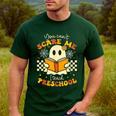 You Can't Scare Me I Teach Preschool Teacher Halloween Ghost Men's Casual T-Shirt Forest