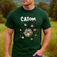 Catom Science Teacher Chemistry Lover Physics School Cat Men's Casual T-Shirt Forest