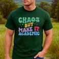 Chaos But Make It Academic Teacher Back To School Men's Casual T-Shirt Forest