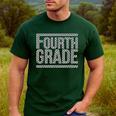 Checkered Fourth Grade Teacher Team Crew Back To School Men's Casual T-Shirt Forest Checkered Fourth Grade Teacher Team Crew Back To School Men's Casual T-Shirt Forest