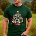 Christmas Library Tree Love Reading Books Nerd Teacher Men's Casual T-Shirt Forest
