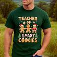Christmas Teacher Of Smart Cookies Gingerbread Man Teaching Men's Casual T-Shirt Forest
