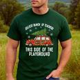Christmas Teacher Squad Festive Car Tree Lights Xmas Men's Casual T-Shirt Forest