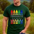 Colorful Crayon Kindergarten Team Tee For Teachers Students Men Women Kids Men's Casual T-Shirt Forest