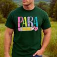 Colorful PARA Teacher Paraprofessional Cute Pencil Men's Casual T-Shirt Forest Colorful PARA Teacher Paraprofessional Cute Pencil Men's Casual T-Shirt Forest