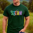 Colorful Steam Letters For Steam Program Teacher And Student Men's Casual T-Shirt Forest Colorful Steam Letters For Steam Program Teacher And Student Men's Casual T-Shirt Forest