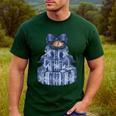 Coquette Bow Book Tree Merry Christmas Xmas Teacher Holiday Men's Casual T-Shirt Forest