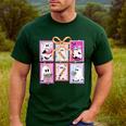 Coquette Bow Spooky Teacher Ghost Halloween Trick Or Teach Men's Casual T-Shirt Forest