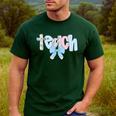 Coquette Bow Teach Teacher Happy First Day Back To School Men's Casual T-Shirt Forest Coquette Bow Teach Teacher Happy First Day Back To School Men's Casual T-Shirt Forest