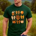 Coquette Teach Teacher Bows Thanksgiving Turkey Fall Autumn Men's Casual T-Shirt Forest