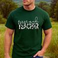 Cow Print For Elementary School First Grade Teachers Men's Casual T-Shirt Forest Cow Print For Elementary School First Grade Teachers Men's Casual T-Shirt Forest