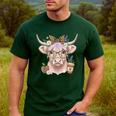 Cute Floral Highland Cow Back To School For Women Teacher Men's Casual T-Shirt Forest Cute Floral Highland Cow Back To School For Women Teacher Men's Casual T-Shirt Forest