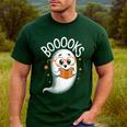 Cute Ghost Book Reading Halloween Teacher Men's Casual T-Shirt Forest Cute Ghost Book Reading Halloween Teacher Men's Casual T-Shirt Forest