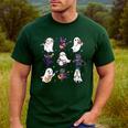 Cute Ghost Cat Playing Musical Halloween Music Teacher Men's Casual T-Shirt Forest Cute Ghost Cat Playing Musical Halloween Music Teacher Men's Casual T-Shirt Forest