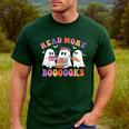 Cute Ghost Read More Books Lover Teacher Halloween Costume Men's Casual T-Shirt Forest