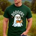 Cute Ghost Reading Book Librarian Teacher Halloween Costume Men's Casual T-Shirt Forest