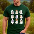 Cute Ghost Reading Books Teacher Halloween Reading Men Women Kids Men's Casual T-Shirt Forest Cute Ghost Reading Books Teacher Halloween Reading Men Women Kids Men's Casual T-Shirt Forest
