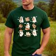Cute Ghosts Reading Book Bookworm Halloween History Teacher Men's Casual T-Shirt Forest Cute Ghosts Reading Book Bookworm Halloween History Teacher Men's Casual T-Shirt Forest