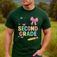 Cute Hello Second Grade Back To School Coquette Teacher Girl Men's Casual T-Shirt Forest