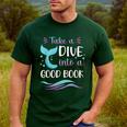 Cute Mermaid Librarian Teacher Dive Into A Good Book Reading Men's Casual T-Shirt Forest Cute Mermaid Librarian Teacher Dive Into A Good Book Reading Men's Casual T-Shirt Forest