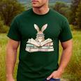 Cute Reading Bunny Glasses Books Bookworm Reader Teacher Men's Casual T-Shirt Forest Cute Reading Bunny Glasses Books Bookworm Reader Teacher Men's Casual T-Shirt Forest