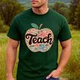 Cute Teacher With Apple Retro Teacher Kids Back To School Men's Casual T-Shirt Forest Cute Teacher With Apple Retro Teacher Kids Back To School Men's Casual T-Shirt Forest