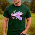 Cute Teacher Shirt 80's 90's Style Retro Old School Teacher For Men Women Men's Casual T-Shirt Forest